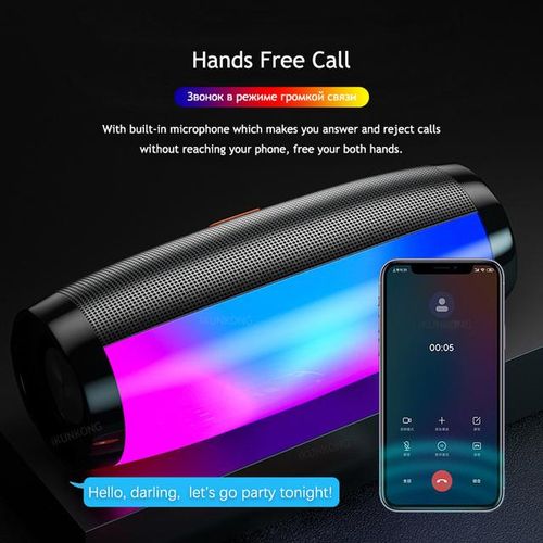 Outdoor Bluetooth Speaker Portable Wireless Column Music Box Boombox Fm Radio Led Light Mp3 Tf Usb Aux Loudspeaker Caixa De Som