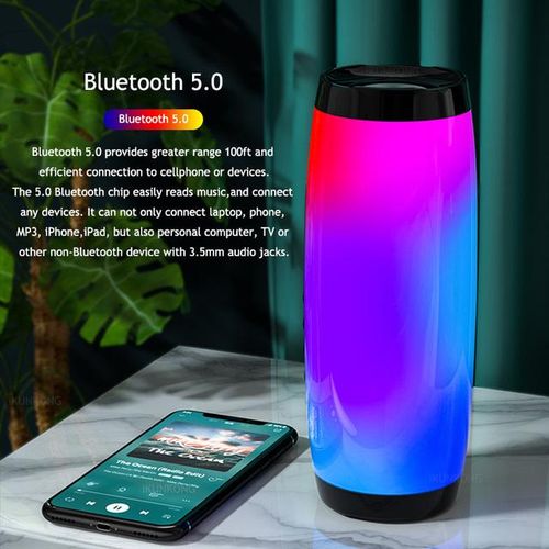 Outdoor Bluetooth Speaker Portable Wireless Column Music Box Boombox Fm Radio Led Light Mp3 Tf Usb Aux Loudspeaker Caixa De Som