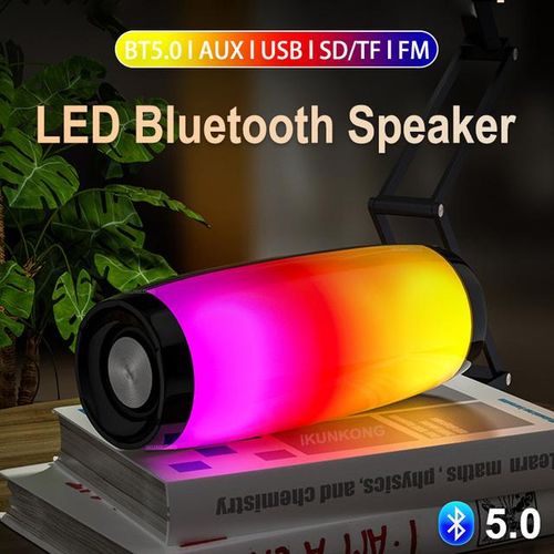 Outdoor Bluetooth Speaker Portable Wireless Column Music Box Boombox Fm Radio Led Light Mp3 Tf Usb Aux Loudspeaker Caixa De Som
