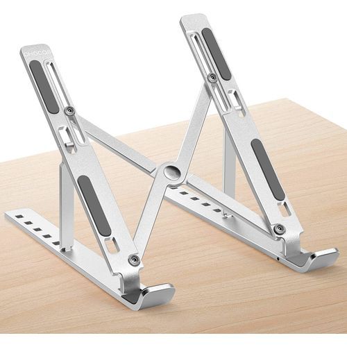 Portable Laptop Stand, PHOCAR Laptop Holder for Desk, Aluminum Adjustable Laptop Stand for iPad, MacBook Pro,Tablets and Laptops, Such as Lenovo ThinkPad, Dell Inspiron XPS-(Sliver/Small)