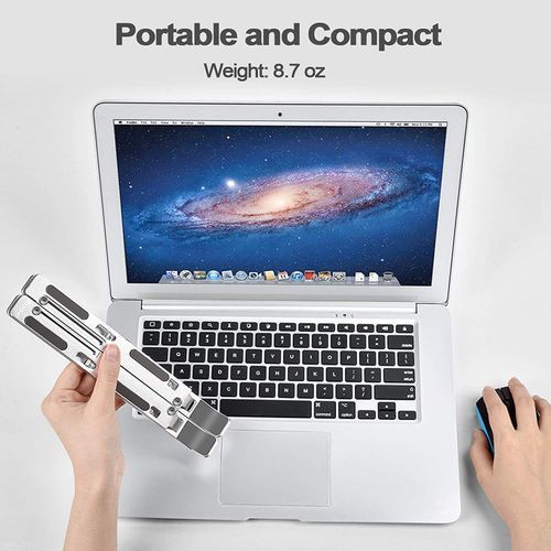 Portable Laptop Stand, PHOCAR Laptop Holder for Desk, Aluminum Adjustable Laptop Stand for iPad, MacBook Pro,Tablets and Laptops, Such as Lenovo ThinkPad, Dell Inspiron XPS-(Sliver/Small)