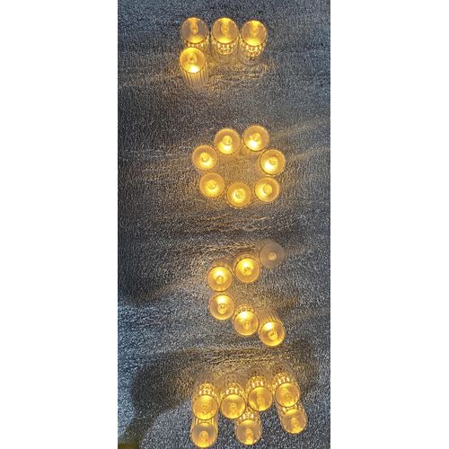 True Decor Long 24PC Acrylic Flameless & Smokeless Melted Design Crystal LED Candles For Home Decoration- White