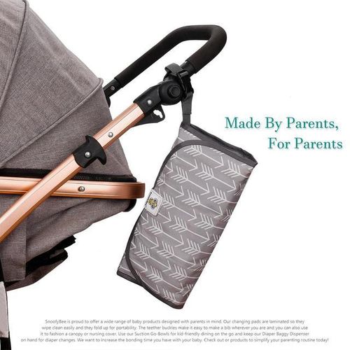 Portable Clean Hands Changing Pad. 3-in-1 Diaper Clutch, Changing Station, and Diaper-Time with Redirection Barrier for