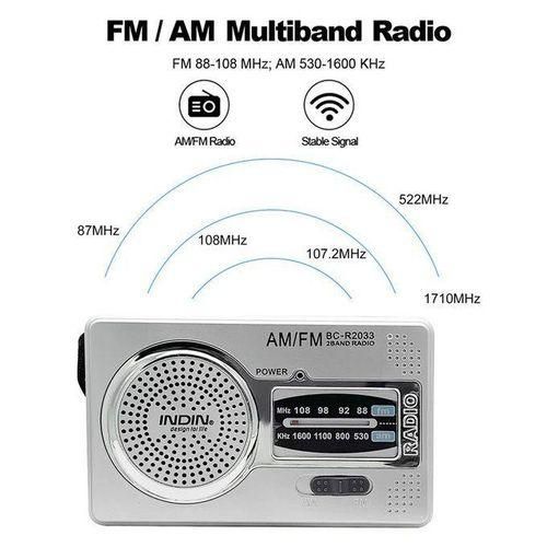 INDIN BCR2033 Mini AM FM Radio 2 Band Radio Receiver