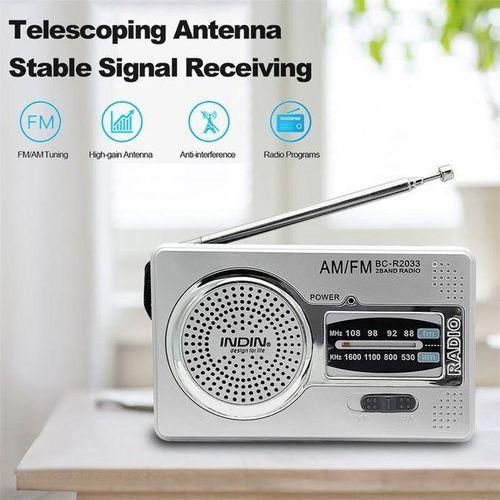 INDIN BCR2033 Mini AM FM Radio 2 Band Radio Receiver
