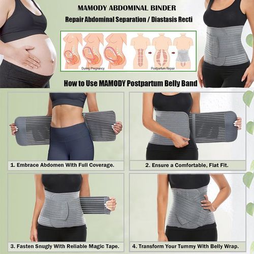 Postpartum Belly Band,Abdominal Binder Post Belly Wrap,Waist/Pelvis Support Belt for Back Pain Relief,C-section Recovery