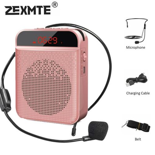 Portable Wireless Voice Amplifier Bluetooth Loudspeaker Megaphone Speaker With Microphone Mp3 Fm For Teachers Tourist Guide