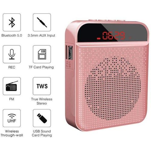 Portable Wireless Voice Amplifier Bluetooth Loudspeaker Megaphone Speaker With Microphone Mp3 Fm For Teachers Tourist Guide