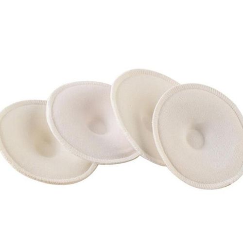 4pcs/bag White Soft Absorbent Cotton Washable Reusable Breastfeeding Breast Nursing Pads