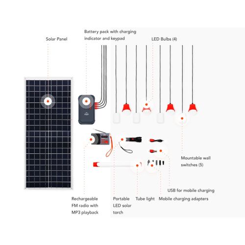 d.light X1000 Solar Home System- Lighting, Radio, Mobile Charging