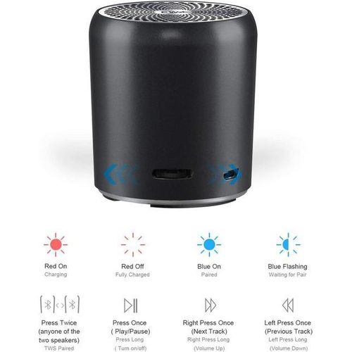 Ewa Super-Mini Portable Bluetooth 5.0 Speaker Tws Best Sound Bass Boombox Metal Body Caixa De Som Car Speakers And Subwoofer