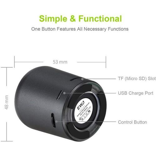 Ewa Super-Mini Portable Bluetooth 5.0 Speaker Tws Best Sound Bass Boombox Metal Body Caixa De Som Car Speakers And Subwoofer