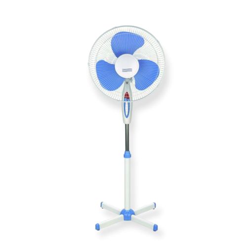 Electric Stand Fan Size 16 Inch, 3 Speed - White/Blue
