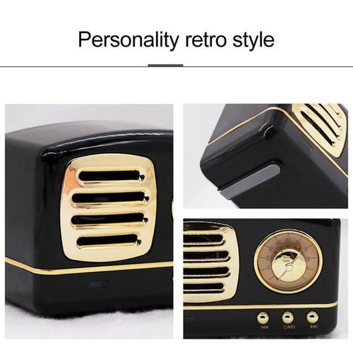 Retro Bluetooth-Compatible Speaker Unviersal Portable Mini Wireless Subwoofer Support Fm Radio Tf Card For Xiaomi/iphone