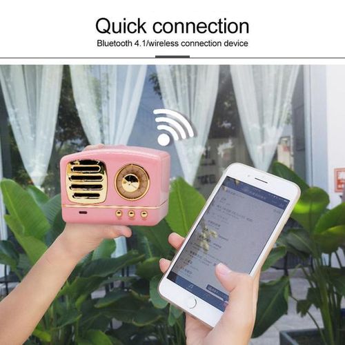 Retro Bluetooth-Compatible Speaker Unviersal Portable Mini Wireless Subwoofer Support Fm Radio Tf Card For Xiaomi/iphone
