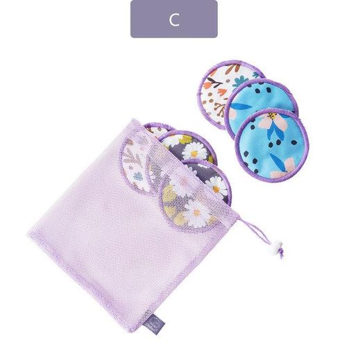 Elinfant 6pc Bamboo Breast Pad Nursing Pads For Mum Waterproof Washable Feeding Pad Bamboo Reusable Breast Pads with Laundry