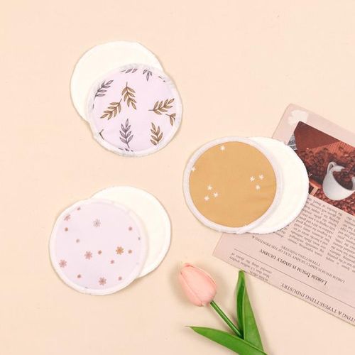 Elinfant 6pc Bamboo Breast Pad Nursing Pads For Mum Waterproof Washable Feeding Pad Bamboo Reusable Breast Pads with Laundry