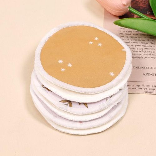 Elinfant 6pc Bamboo Breast Pad Nursing Pads For Mum Waterproof Washable Feeding Pad Bamboo Reusable Breast Pads with Laundry