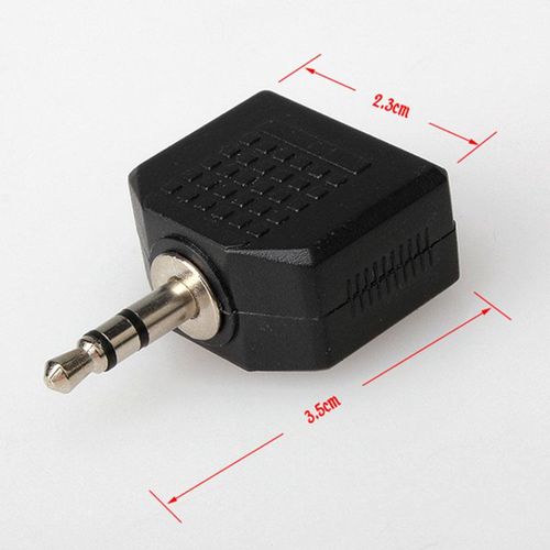 3.5mm Audio Stereo Splitter Adapter Plug to 2 Female Jack for Earphone Headset NO5293