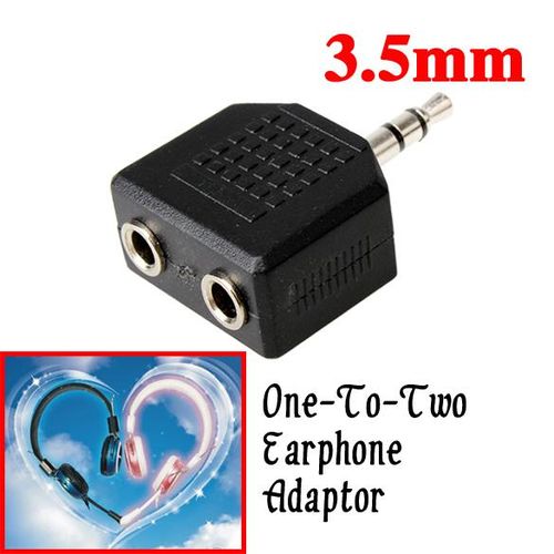 3.5mm Audio Stereo Splitter Adapter Plug to 2 Female Jack for Earphone Headset NO5293