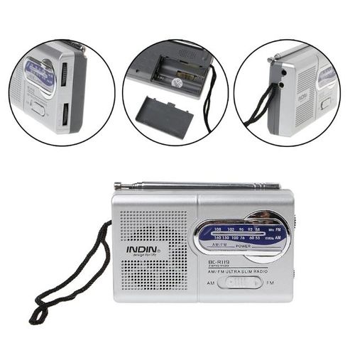 Portable Mini Slim Radio 2-Band Am Fm World Receiver Dc 3v