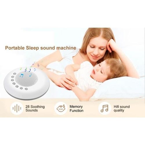Baby White Noise Sound Machine For Sleeping 4 Sound Types Timer & Memory Function USB Rechargeable Portable Sleep Sound