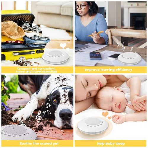 Baby White Noise Sound Machine For Sleeping 4 Sound Types Timer & Memory Function USB Rechargeable Portable Sleep Sound