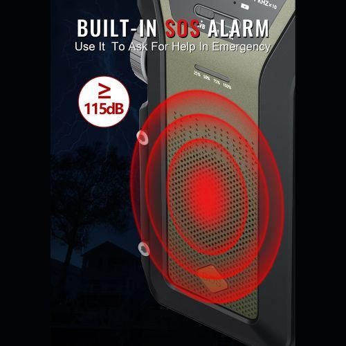Solar Powered Radio Outdoor Multifunctional Hand Crank