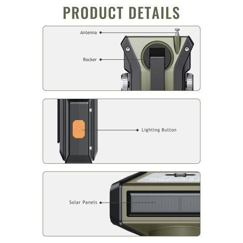 Solar Powered Radio Outdoor Multifunctional Hand Crank