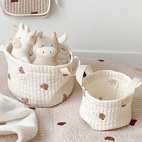 New Baby Bags Cute Bear Embroidery Diaper Bag Fashion Cart Storage Cotton Mommy Bag