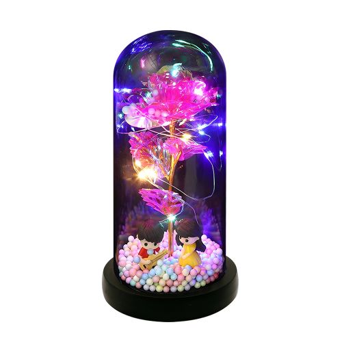 Rose Flower Gifts For Women Light Up Rose In Acrylic Dome