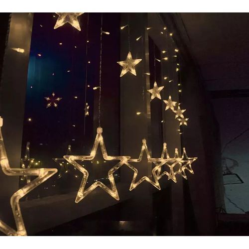 Christmas Led Star Curtain Lights Warm White