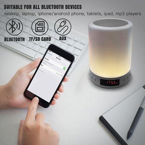 Colorful Usb Fm Radio Adjustable Small Led Lamp Bluetooth Speaker Touch Remote Control Home Wireless Quran Portable Mp3