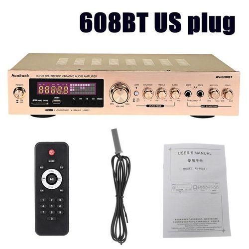 110V220V 1200W Bluetooth Amplifier 2CH HIFI Audio Stereo Power AMP USB FM Radio Car Home Theater With Remote Control608gold US