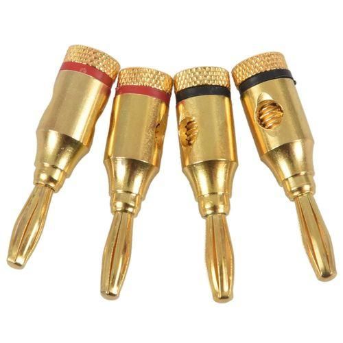 4 x 4mm Banana Plugs For Speaker Cable connections  Gold Pl