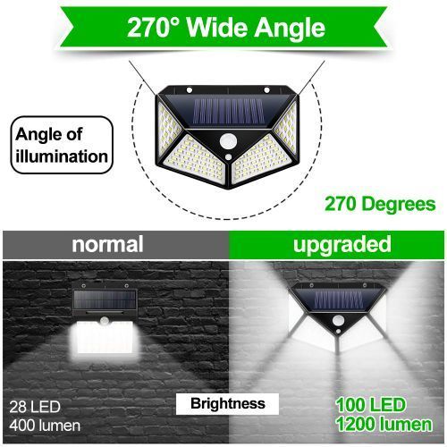 100 LED Solar Light Outdoor Solar Lamp 1 Pc