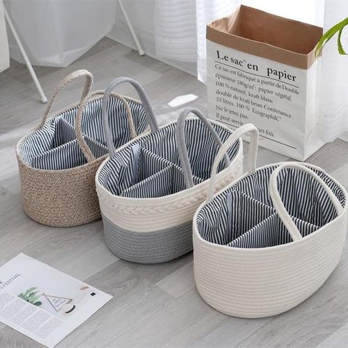 Multifunctional Travel Out Portable Mommy Bag Cotton Rope Diaper Bag Diaper Storage Bag Baby Diaper Storage Basket