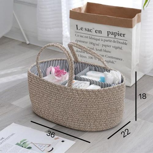 Multifunctional Travel Out Portable Mommy Bag Cotton Rope Diaper Bag Diaper Storage Bag Baby Diaper Storage Basket