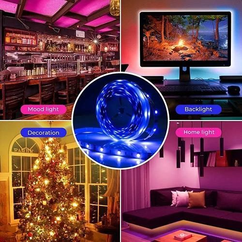12 Light/M 5050RGB LED Strip Light  APP Remote Control For Party - 5M
