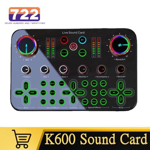 DJ16 Sound K600 48V Large Diaphragm Condenser Microphone Voice Changer for Microphone Karaoke Live Streaming
