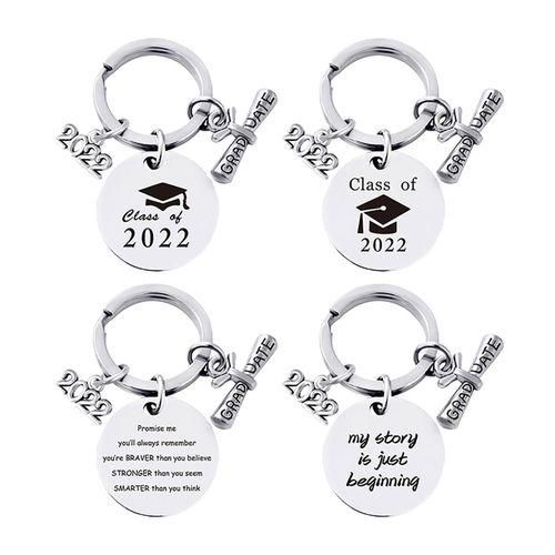 4 Pieces Keychain Keyring Pendant Crafts Stainless Steel For Birthday
