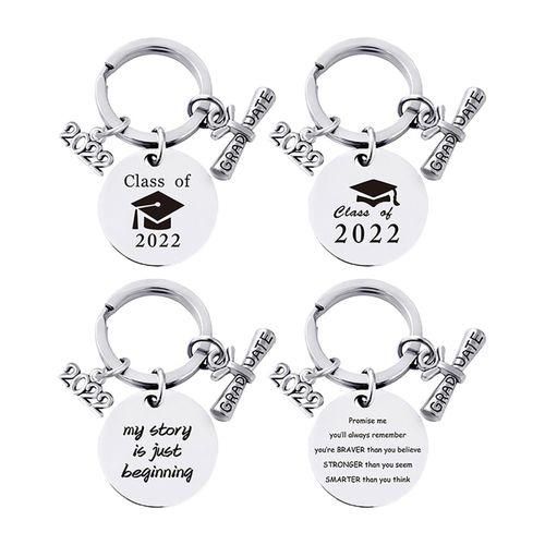 4 Pieces Keychain Keyring Pendant Crafts Stainless Steel For Birthday