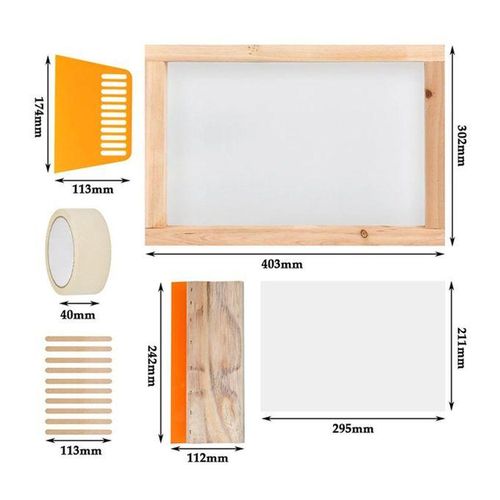 1Set Screen Printing Frame Starter Kit 110T Mesh For DIY T-Shirts