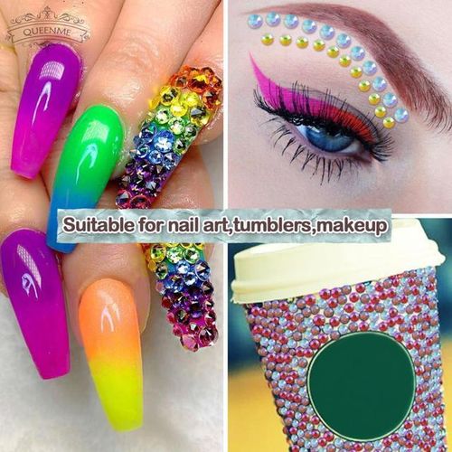 2-6mm Ab Color Resin Flatback Jelly Rhinestones Bulk Glue On Ab Flatback Crystals Strass Nail Glitters Garment Stone