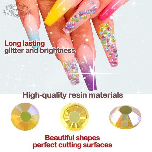 2-6mm Ab Color Resin Flatback Jelly Rhinestones Bulk Glue On Ab Flatback Crystals Strass Nail Glitters Garment Stone