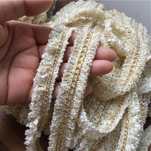 Diy Exquisite Super Quality Gold Wire Chain Accessories Lace Accessories Ladies Beigegold Fringe Lace