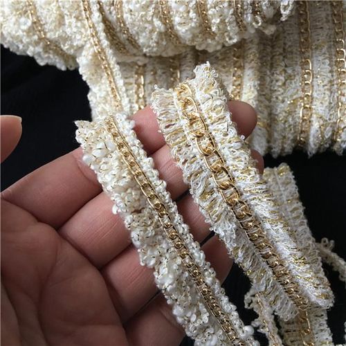 Diy Exquisite Super Quality Gold Wire Chain Accessories Lace Accessories Ladies Beigegold Fringe Lace