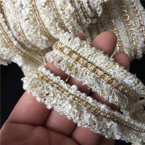 Diy Exquisite Super Quality Gold Wire Chain Accessories Lace Accessories Ladies Beigegold Fringe Lace