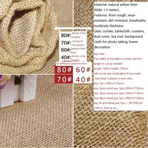 100*150cm Sack Fabric Natural Jute Rough Hemp Fabric Photography Background Diy Handmade Tea Table Decoration Wall Burlap Fabric