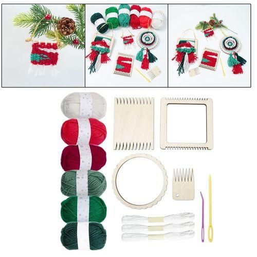 Weaving Kits Wood Equipment With Yarn DIY Gift Knitting Weaving Loom